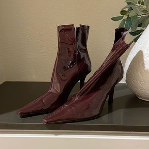 ZARA Patent Pointed Heeled Bootie
